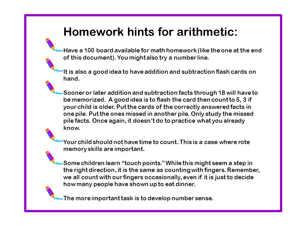 helpful homework hints